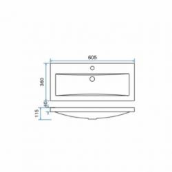 Badmeubel Set Extra Compact 60X36 Cm Houtnerf Grijs